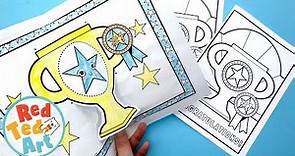 Coloring Pages Trophy Card that Pops Up Fun Trophy Pop Up DIY for Father's Day