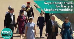 Princess Beatrice, Eugenie, Princess Anne, Prince Edward arrive at Royal Wedding