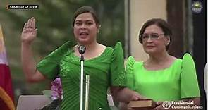 Vice President-elect Sara Duterte takes her oath of office in Davao City