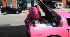 Pink Corvette: Angelyne, Los Angeles' "Billboard Queen" Spotted In Beverly Hills.
