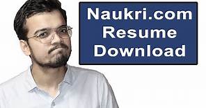 How to download a resume from naukri.com database?