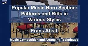 Popular Music Horn Section: Patterns and Riffs