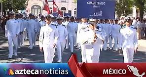 Cadetes de la Heroica Escuela Naval Militar participaron en desfile en Portugal