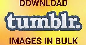 How to Download Tumblr Images in Bulk