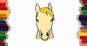 Como dibujar la cabeza de un caballo de frente | Dibujos faciles