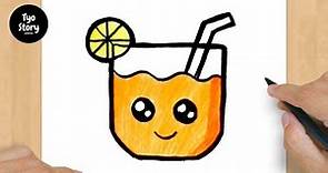 #341 How to Draw a Cute Orange Juice - Easy Drawing Tutorial