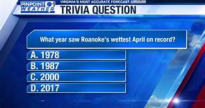 WFXR Weather Trivia: Wettest April in Roanoke