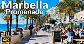 Walking on Marbella Promenade, Malaga, Spain in January 2023 (4K Ultra HD)