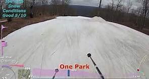Ski Jack Frost ❄️ ⛷️🏔️⛷️Snow Chute to One Park 3/31/23 to Tobyhanna lift message HD 4K w/ Telemetry