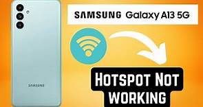 Samsung A13 Hotspot Not working Problem || Samsung Hotspot connection issue
