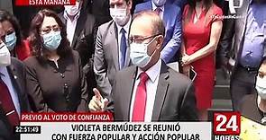 Premier Violeta Bermúdez se reúne con la bancada de Fuerza Popular