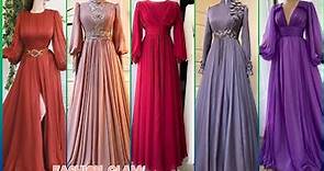 Modest Silk Chiffon Floor Length Long Sleeves Evening Maxi Gowns/Wedding Party Dress/Long Prom Dress