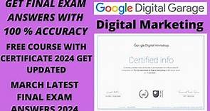 Google Digital Garage Final Exam Answers | Google Skill Garage | Updated 2024