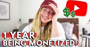 How Much YouTube Paid Me My FIRST YEAR Being Monetized! // What you need to know about monetization