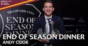END OF SEASON DINNER: Andy Cook