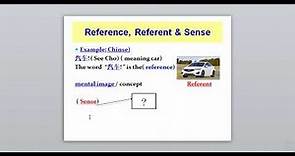 Semantics: Lesson 7: Reference, Referent and Sense