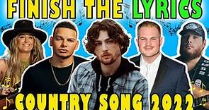 Finish The Lyrics Country Edition 2022 | Country Music Quiz 🎶 | Lyrics Challenge 🤠