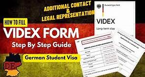 Videx Form For German Student/National Visa Application Process 2023 | Form 54 | Additional contact