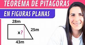 TEOREMA DE PITÁGORAS 📐 Aplicación en Figuras Planas