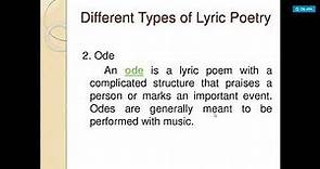 types of lyric poetry