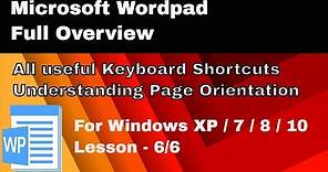 Microsoft Wordpad Full Tutorial For Windows 10 / 8 / 7 / XP | Lesson 6/6