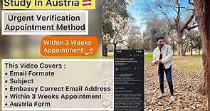 Austrian Embassy Verification Appointment new Method| Get your Verification appointment for Austria