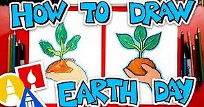 How To Draw A Hand Holding A Plant Earth Day