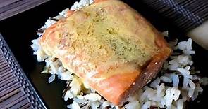 Frozen salmon fillet in the oven