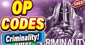ALL NEW *SECRET* CODES in CRIMINALITY CODES! (Roblox Criminality Codes)