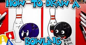 How To Draw A Funny Bowling Ball And Pin