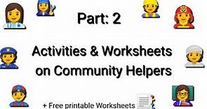 Activities and Worksheets on Community Helpers| Community Helpers|