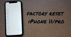 Factory Reset iPhone 11/pro/max