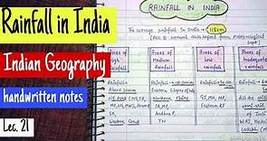 Rainfall in India || Areas of high, medium, low rainfall || Lec. 21 || An Aspirant !