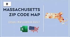 Massachusetts Zip Code Map in Excel - Zip Codes List and Population Map