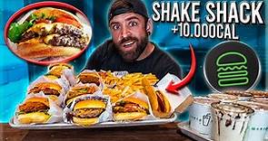 COMIENDO TODO el MENU de SHAKE SHACK *la mejor HAMBURGUESA FASTFOOD en EEUU* (+10.000 CALORIAS) 🇺🇸