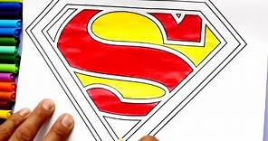 Coloreando El Escudo De Superman/Aprendiendo a Colorear/Dibujos Para Niños