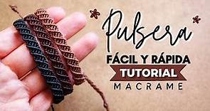 🔰 Cómo hacer PULSERA de HILO fácil y rápida PASO A PASO | DIY Easy Macrame Friendship Bracelet #25