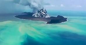 汤加海底火山爆发震撼场面实录，瞬间变成死神世界