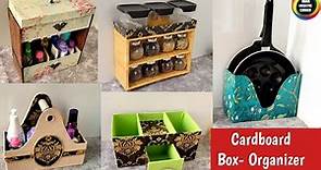 5 DIY Cardboard box ideas for storage/ 5 DIY Organizer Ideas using cardboard boxes