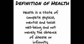 Definition Of Health