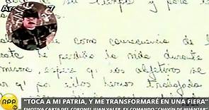 La carta del héroe Juan Valer antes de la operación Chavín de Huántar