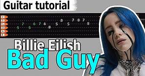 Billie Eilish - Bad Guy Easy Guitar Tutorial, Chords, How to Play, Guitar Lesson