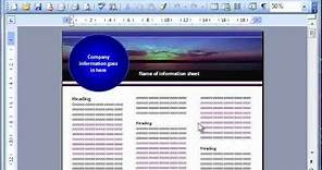 Microsoft Word Factsheet Templates and Downloads: AOTraining.net