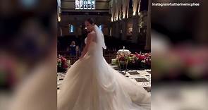 Oh happy day! Katharine McPhee dances in her wedding gown