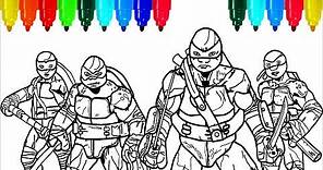 TEENAGE MUTANT NINJA TURTLES Coloring Pages # 3 | Colouring Pages for Kids with Colored Markers