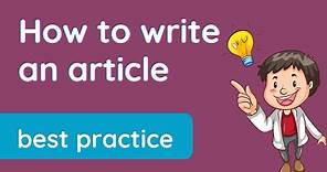 Important tips for perfect ✅ articles - best practice