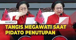Megawati Tahan Tangis Kenang Taufiq Kiemas saat Pidato Rakernas PDIP