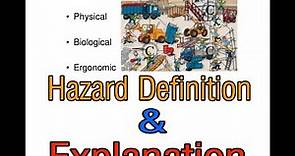 Hazards definition, what is hazard definition, types of hazards,safety videos, safety video