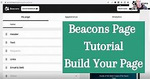Beacons Page Tutorial - Getting Started - Build Your Page