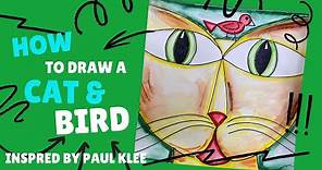 How to draw a Paul Klee inspired Cat and Bird